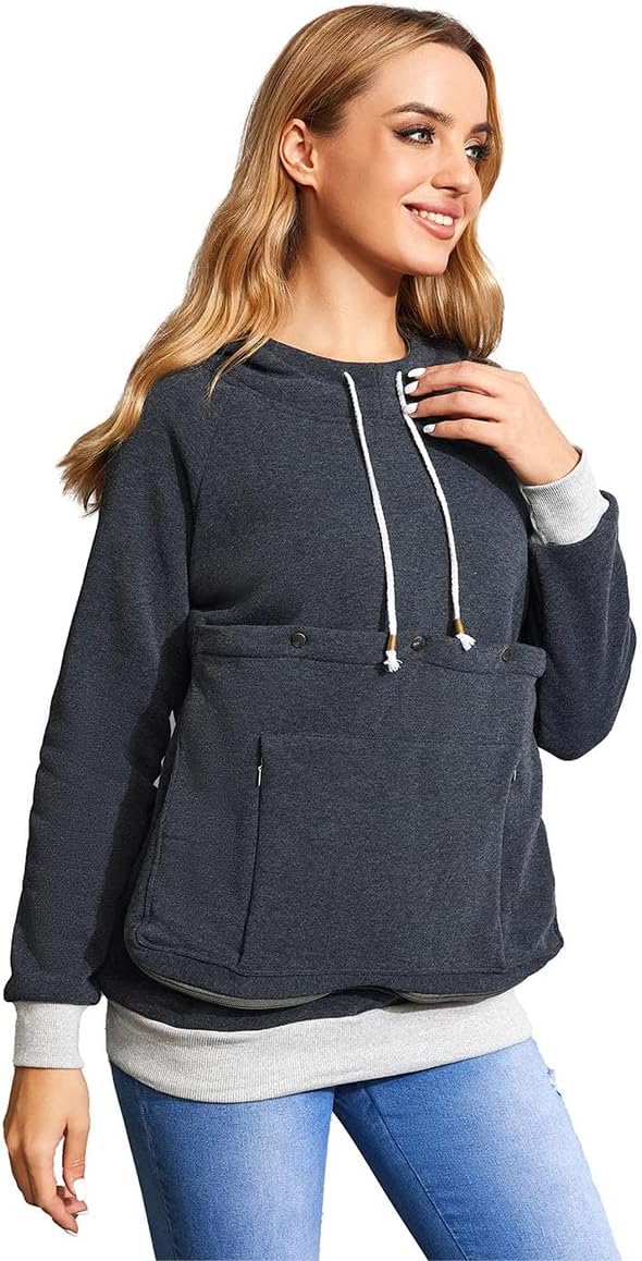 LINYUCHEN Cat Dog Carrier Hoodies – Puppy Kitten Carrying Sweatshirt Large Pet Pocket Pullover Top – Unisex Kangaroo Hoodies