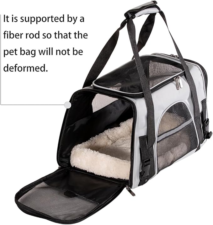 Cat Carriers, Dog Carriers, Pet Carriers – Airline-Approved Soft-Sided Bag for Cats & Small Dogs (Up to 15 lb), Foldable, Breathable Mesh, Privacy Cover, Washable & Lightweight