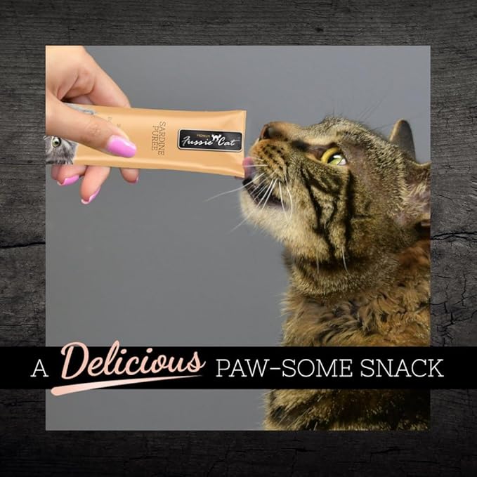 Lickable Cat Treat Puree Grain Free 2 Flavor Variety Bundle: (2) Mackerel and (2) Sardine (4 Four-Tube Packs, 16 Tubes Total, 5 Ounces per Tube) Plus Shaynanigans Silicone Lid