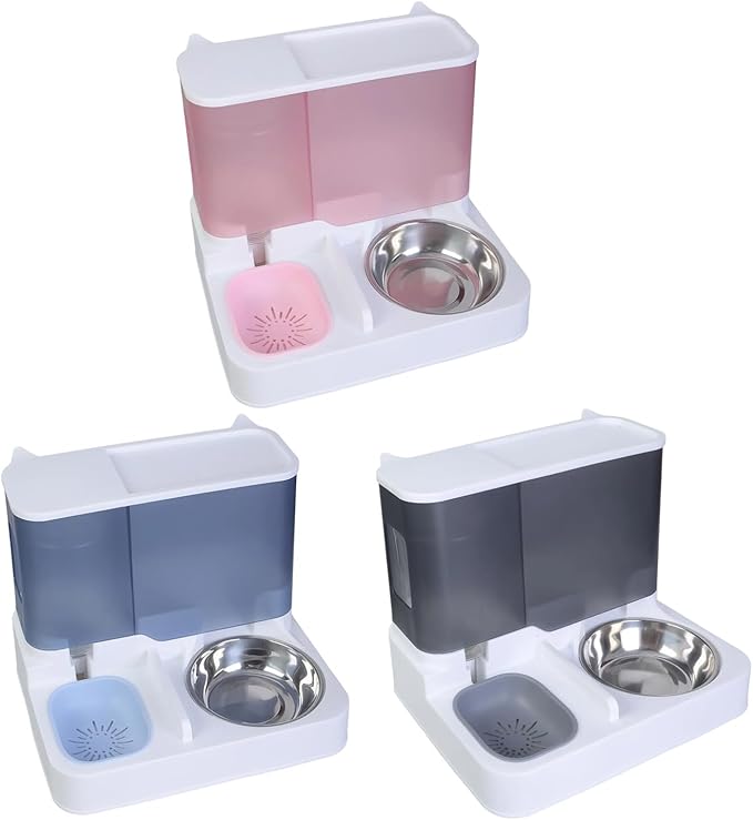 Large Capacity Automatic Water Dispenser and Food Bowl for Cats Dogs Food Container 2in1 Pet Watering and Feeding Supply Automatic Feeder