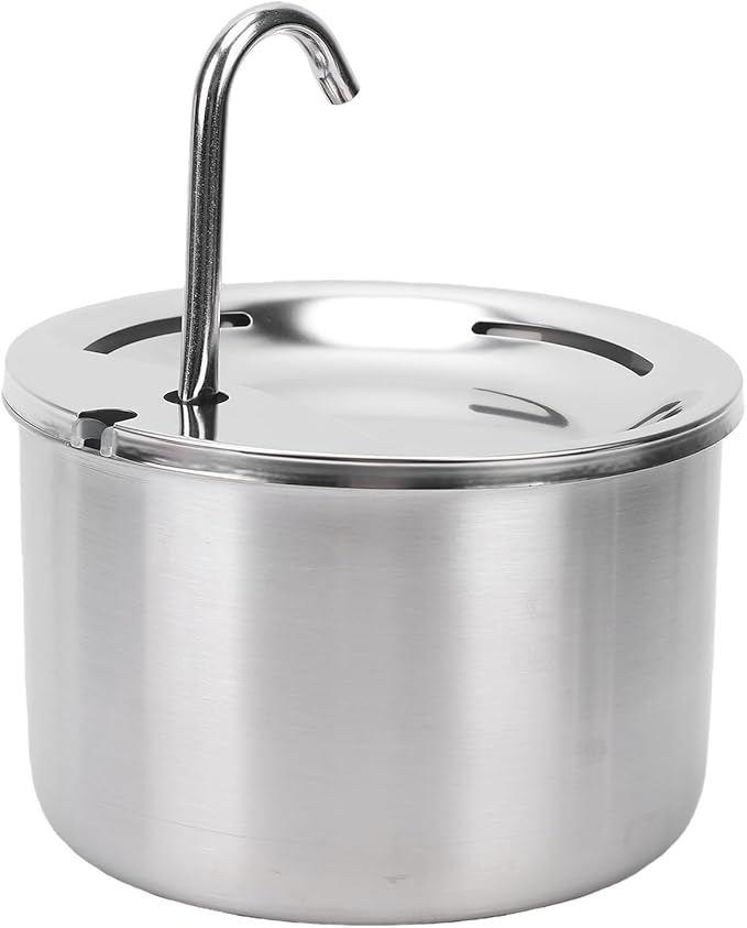Zerodis Pet Water Fountain, Stainless Steel Cat Water Dispenser with Circulating Filtration 3.2L Large Capacity Quiet Running Dog Feeding Bowl Dishwasher Safe for Pet Indoor Use