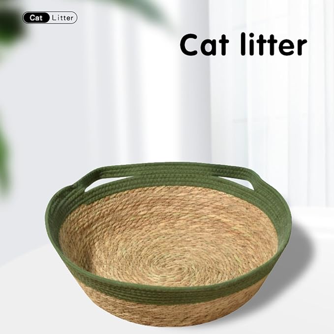 Straw House for Cats Dog Interaction Sleep Rest Nest Bed Hideouts Basket Bed Rest Furniture Nest