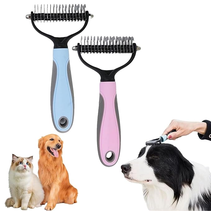 Vivanchor Deshedder, Unismart Dog Brush, Vivanchor Pet Pro, Double Sided Pet Grooming Brush, Professional Deshedding Tool, Pets Hair Remover Shedding, Long Haired Dog Brushes