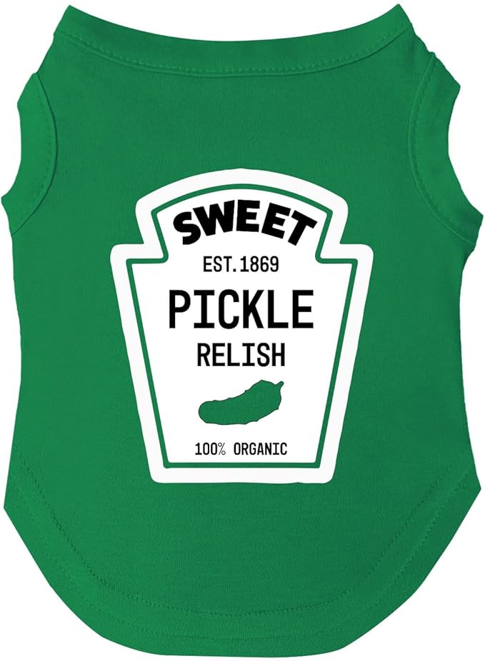 Sweet Pickle Relish Bottle Halloween Costume Dog Tee Shirt Sizes for Puppies, Toys, and Large Breeds (Green, X-Large 1157)