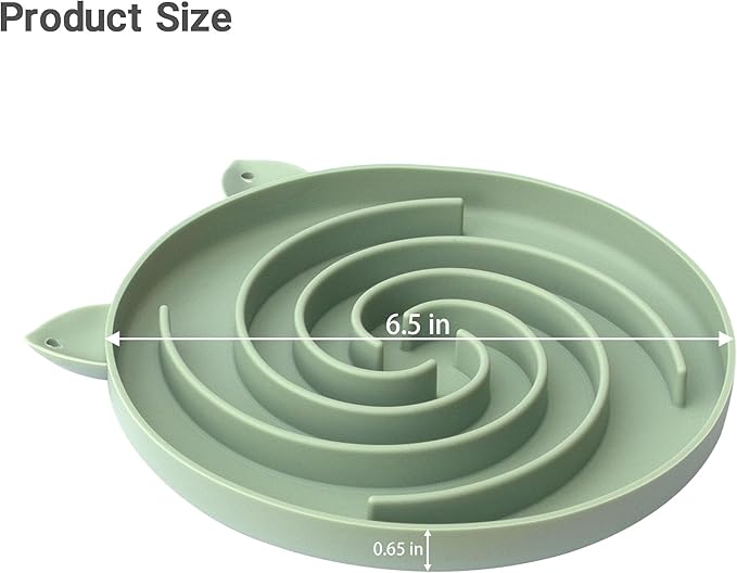 Bifeaw Slow Feeder Cat Bowl, Easy to Clean Silicone Bowl, Ideal for Dry and Wet Food (Green and Blue)