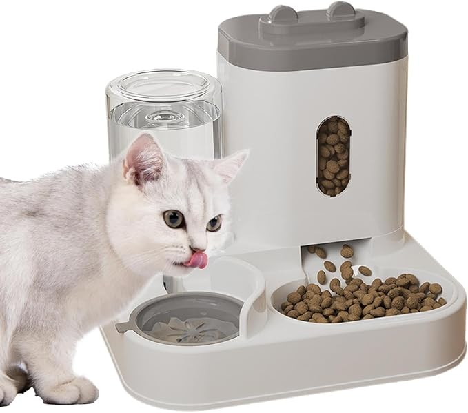 Pet Feeder - Smart 2-in-1 Food Water Dispenser - Pet Food Dispenser,for Outdoor Indoor Animal Kitten Puppy Feeding Watering Wet Dry