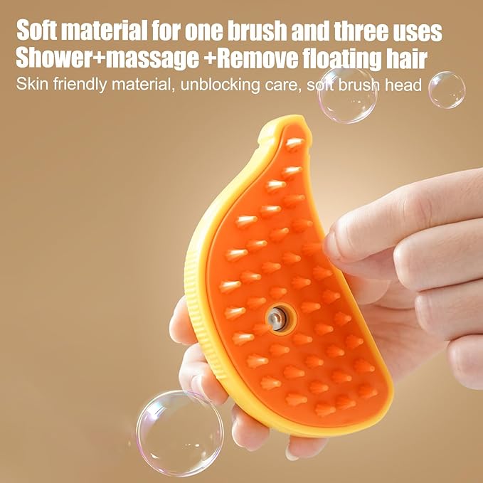 Cat Steam Brush, Cute Banana Shape Hair Brush Cat Dog Pet Brush Massager Steaming Spray Massaging Comb, Steam Cat Brush, Flyaway Hair Prevention Cat Grooming Brush, Dog Grooming Supplies (A)