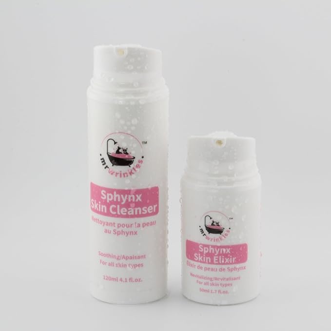 Sphynx Cat Skin Care Duo, 100% Natural, Exclusively for Hairless Cats, Gentler Than Shampoo!