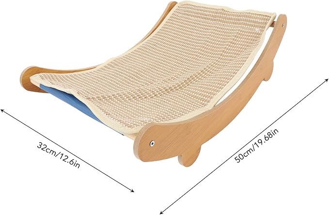 Cat Hammock Chair Scratch Cat Scratching Hammock Wooden Cat Rest Lounge Bed Portable Beach Chair Cat Hammock Furniture Protector Cat Scratcher Bed for Home (Medium)