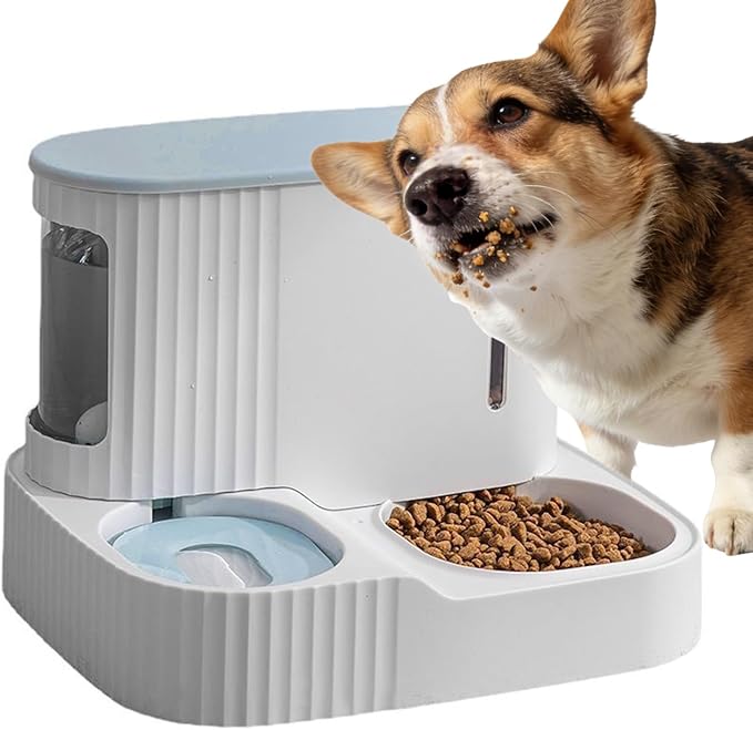 Automatic Cat Feeder and Water,2 in 1 Water Feeder - 3L Detachable Automatic Pet Food Dispenser - for Kitten Puppy Home Indoor Vacation Feeding Watering