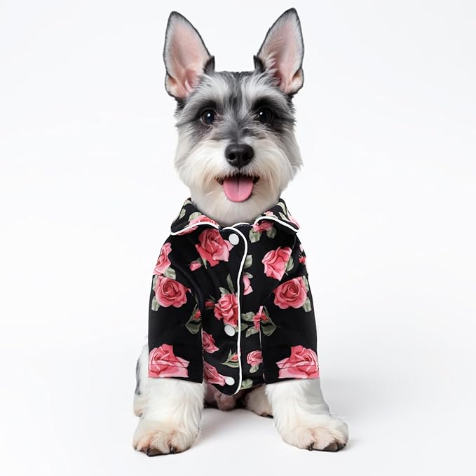 CuteBone Two-Leg Velvet Pet Pajamas Girl Dog Clothes - Soft, Cozy, and Stretchy Boy Pjs for Small, Medium Dogs and Cats Winter Sleepwear Apparel LTP05M
