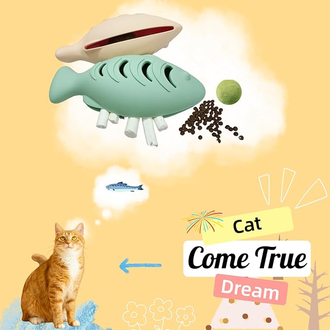 2Pcs Silicone Cat Toys, Multi-Functional Treat Dispenser, Interactive Feeder Toy for Indoor Cats, Food Puzzle Kitten Toys, Pet Training Toy with Catnip Ball (Pink&Green/Blue)