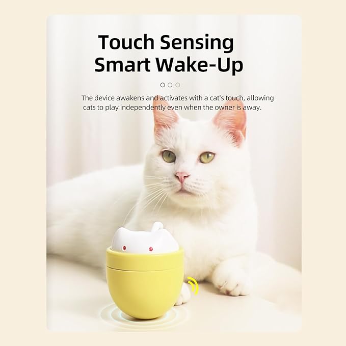 Upgraded Automatic Laser Cat Toy for Indoor Cats, interactive cat toy with Dual Rotating Beams 3 Modes Random Trajectory Motion Activated USB Rechargeable Cat Toys for Bored Indoor Adult Cats Kittens