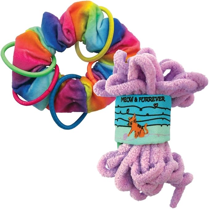 KONG Active Cat Toys – 2 Pack – Durable Interactive Cat Toy Set for Indoor Cats – Promotes Exercise, Hunting Instinct & Play (Scrunchie/Pull-A-Partz Yarnz)
