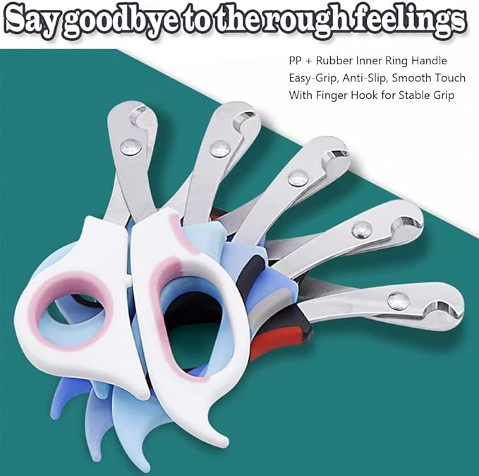 Pet Nail Clippers for Small Animals, Stainless Steel Cat Nail Trimmers with Non-Slip Handle, Safe & Sharp Claw Cutter for Puppies, Cats, Rabbits and Ferrets