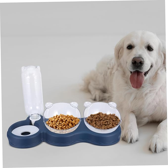 Abaodam Cat Food and Water Bowl Multi-Function Automatic Feeder and Dispenser for Cats and Dogs Elevated Design Dual Bowls Integrated Hydration for Indoor Pets