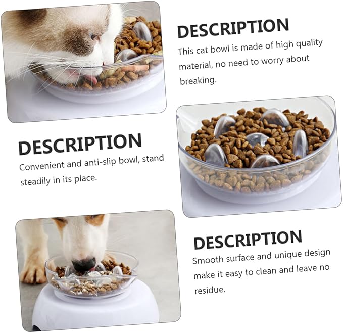 Tilted Cat Food Bowl 15° Raised Plastic Feeder with Neck Protection White Elevated Pet Feeding and Watering Dish for Cats