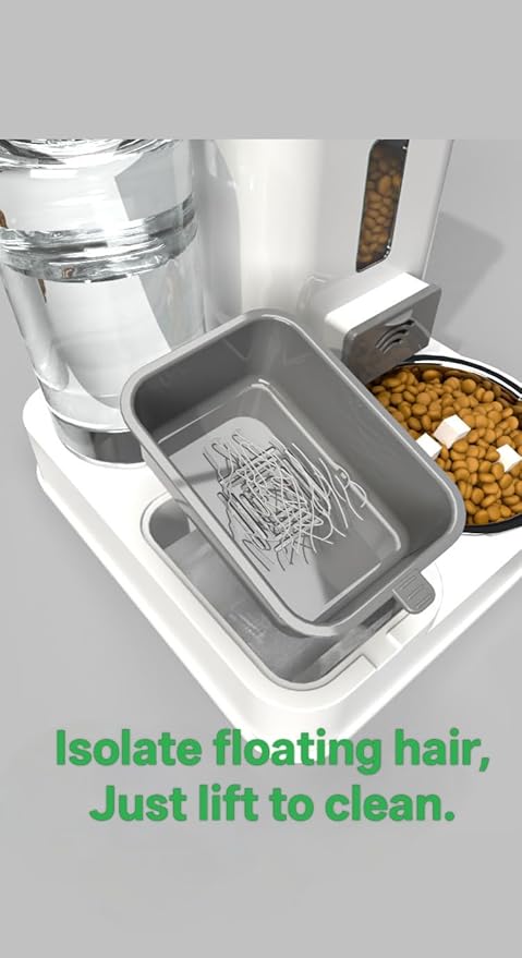 Automatic Cat and Dog Feeder and Water Dispenser Green Eco-Friendly Gravity Feeder and Water Set with Pet Bowl for Small to Medium Dogs Puppies and Kittens