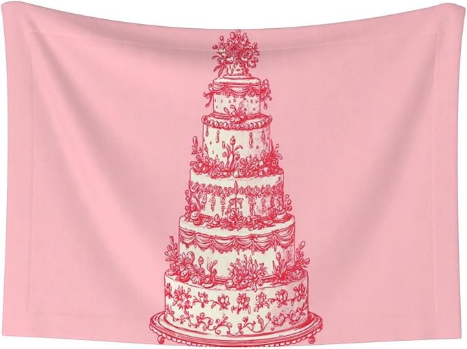Cat Dog Blanket Simple Red Line Drawing Multi-Tiered Cake Ultra Soft Warming Mat for Indoor Pet Beds Furniture 27.6 X 19.7inch