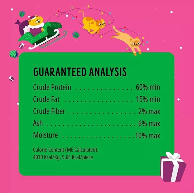 Bonkers Purrpops Limited Edition Christmas Themed Chicken Flavor Freeze-Dried Licks Cat Treats Catnip & Turkey Flavor - 1 Pack of 5 Units with Cat Spring Toys