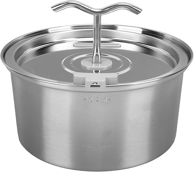 Cat Water Fountain, 3.2l Stainless Steel Dual Spout Pet Water Dispenser with Window, Automatic Circulation Dog Drinking Feeding Supplies