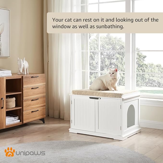 unipaws Cat Bed for Kitty or Small Dogs, Pet Bed with Removable Cover, Easy to Clean