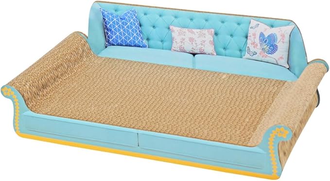 Cat Scratcher Bed Corrugated Cardboard Lounge Sofa Scratching Pad Prevents Furniture Damage Protector Resting Playing Sleeping Suitable for All Ages