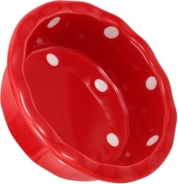 Christmas Ceramic Cat Bowl and Pet Food Bowl Red Creative Cat Food Container for and Dogs Suitable for Holiday Feeding and Watering