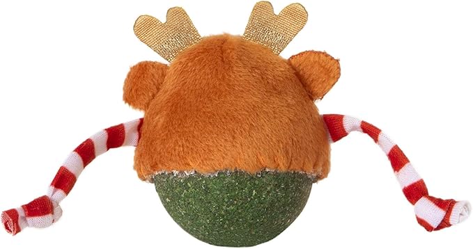 Mad Cat Catnip Bobbler Roll Around Reindeer Plush Soft Cat Toy, Pack of 1