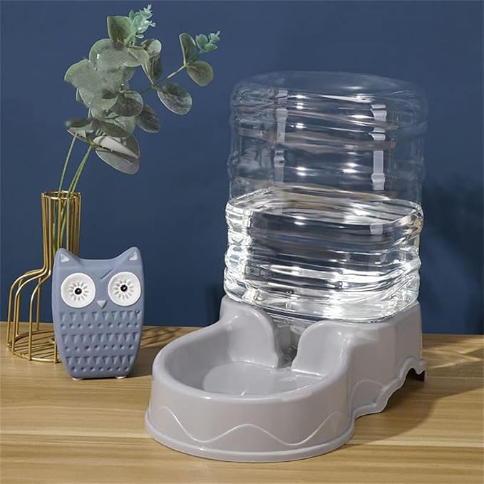 Pet Feeding Bowl and Water Dispenser with Refillable Storage Container Self-Dispensing 1 Gallon Large Capacity Cat Feeder, 3.8 Liters Capacity Dog Rabbit Waterer (Blue, for Water)
