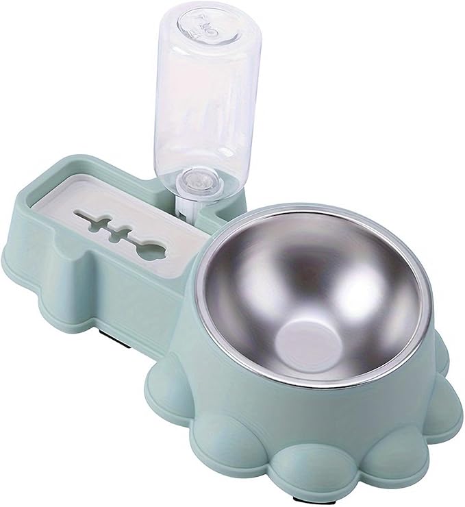 Dog Feeding Double Bowl Elevated Cats Food for Cats Dog with Automatic Water Bottle Pet Dry Food Watering Supply NonSpill Cats Dog Bowl