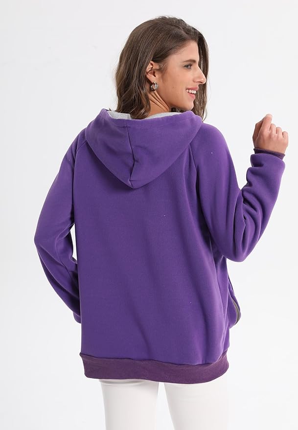 Unisex Cat Pouch Hoodie Long Sleeve Kitten Puppy Holder Hoodies Front Large Pouch Pet Carrier Sweatshirt