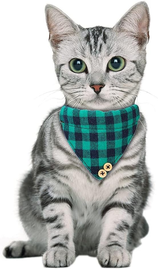 Faleela Breakaway Cat Collar with Bells - 2 Pack Cat Collar with Bells, Cat Collars with Bandana, Accessories for Pet Collars, Adjustable for Cats and Small Dogs