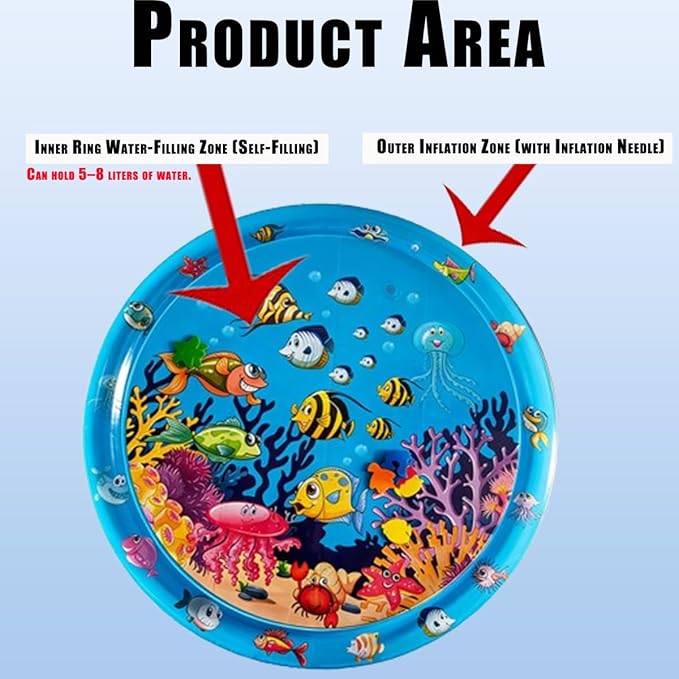 Dog Cat Water Mat,Pet Dog Cat Play Mat/Water Play Mat,Thickened Leak-Proof PVC Water Mat for Cats —Ldeal for Kittens and Puppies Toy,Durable and Easy to Clean, Suitable for All Types of Young Pets.