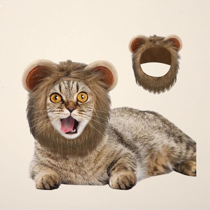 5 Pcs Halloween Cat Hat Cat Costume Pumpkin Cat Hats Bat Cosplay Hats,Dress Up Halloween Easter Costume Adjustable Accessory Headwear (Sunflower,Lion,Bunny,Frog,Panda Bear)