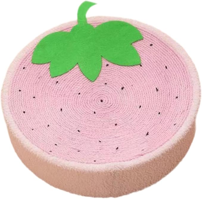 Baoblaze Sisal Round Cat Scratching Board,Scratcher Bowl,Cat Bed,Fruit for, Strawberry
