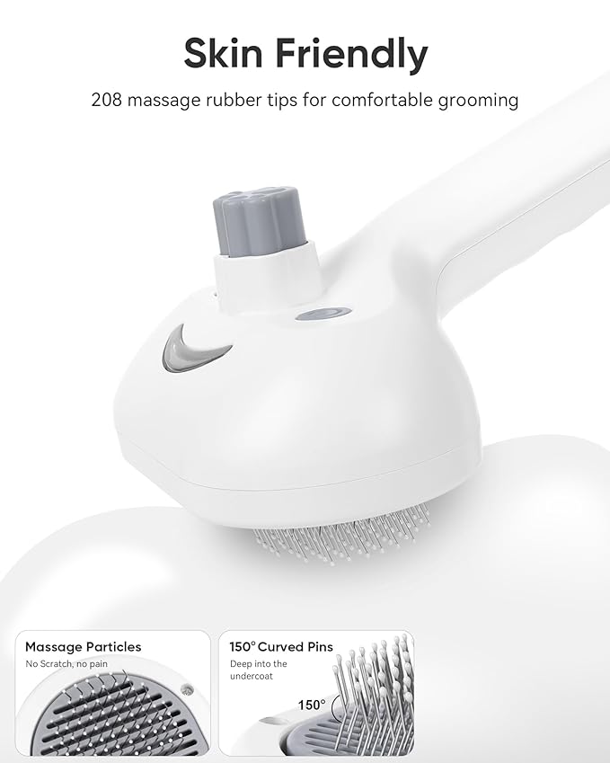 Pet Steam Brush Dog Cat 2026 New Grooming Comb for Shedding, Floating Hair, Smooth & Detangling, Gentle Cool Mist Softens Hair Reduces Static Helps Pets Who Dislike Bathing,Includes Waterless Shampoo