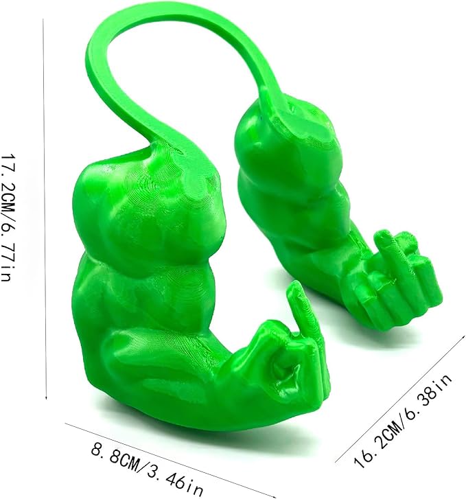 Cat Muscular Arm with Middle Finger - 3D Printed Neck Arm with Muscle Texture, Funny Pet Accessory for Pet Lovers & Pranksters, Halloween Cat Accessories (Green)