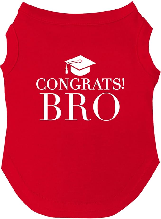 Congrats Bro Dog Tee Shirt | Sleeveless Breeds | Graduation | Family Support | Class of 2026 |Red, 4X-Large 1568