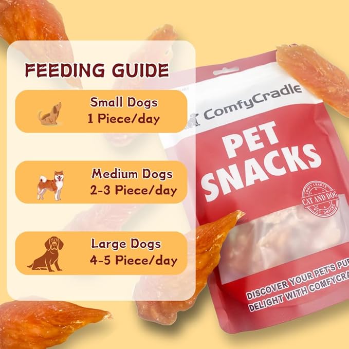 Chicken Jerky Dog Treats, Slow-Roasted Chewy Snacks for Training, for Medium & Large Dogs,Grain-Free, High-Protein Chewy Dog Training Treats, 1.1 Pound