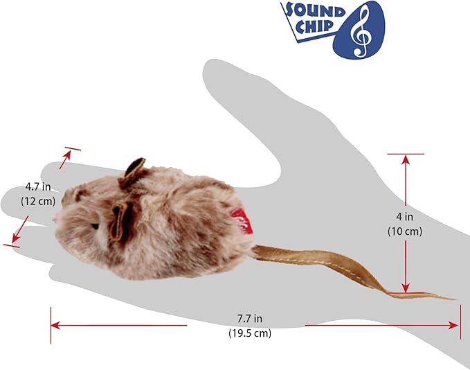 Gigwi Chirpy Cat Squeak Toy - Interactive Mouse Cat Toy with Melody Chaser for Kitten Play and Boredom Relief