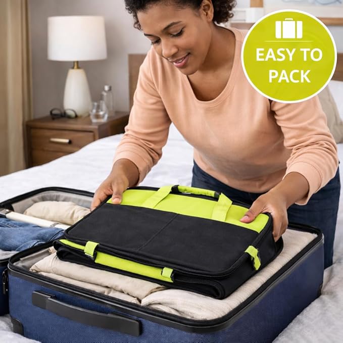 Pet Life ® 'Travel-Nest' Innovative Portable Travel Folding or Collapsible Cat and Dog Bed with Carrying Handle