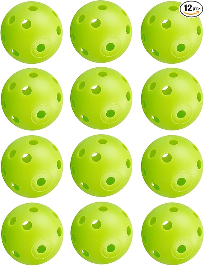 12Pcs Cat Ball Toy, Low Noise No Bells Holey Plastic Cat Balls, Funny Interactive Cats Toys for Indoor Cats, Firm Toy Balls for Kitten Puppy Ferret Bird (1.65", Green)