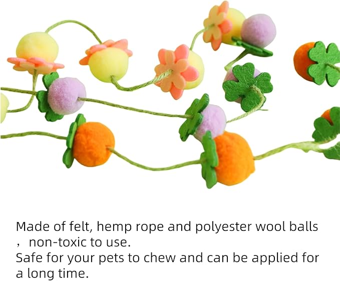 Interactive Cat Wand Toys with Fruit Design, 3 Pack, for Indoor Kitten,Yellow Orange Purple (Yellow Orange Purple, Medium)