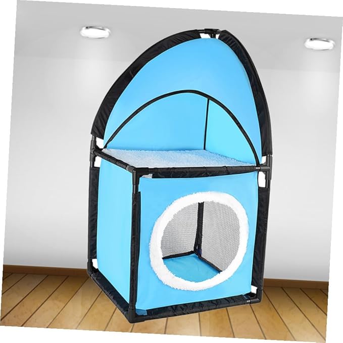 Toddmomy Cat Tree Scratcher with Tunnel Design Indoor Cat House Bed for Kittens and Pets Durable Fabric Furniture Protecting Play Tower