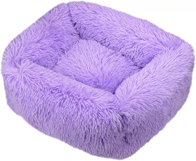 Donut Dog & Cat Bed - Soft Plush Self-Warming Cave for Cats & Small to Medium Dogs | Calming Cuddler with Improved Sleep & Comfort(Purple,17.72X5.91X13.78 in)