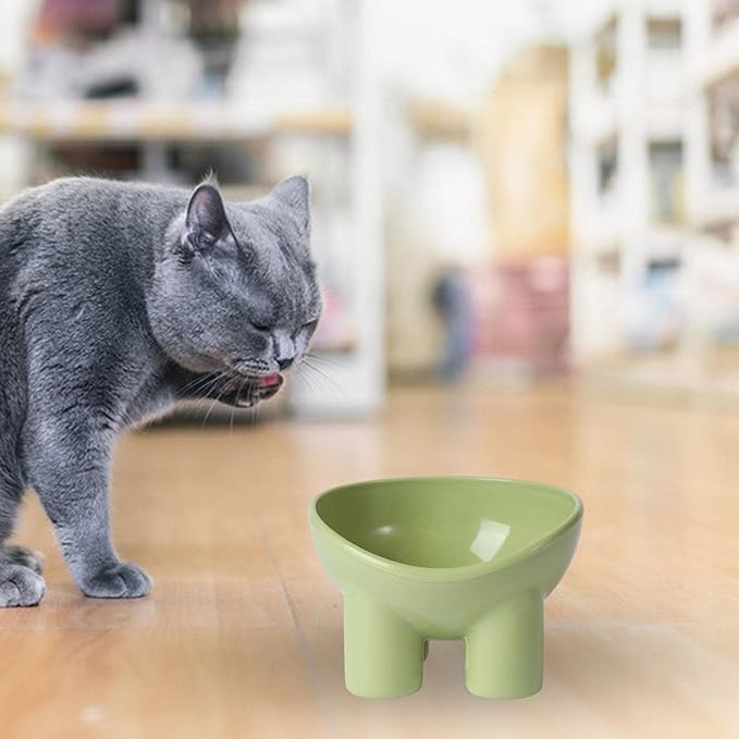 Cat Food Bowl, Cat Bowl, Hassle Food Bowl, Non Bowl for Food and Water, Green