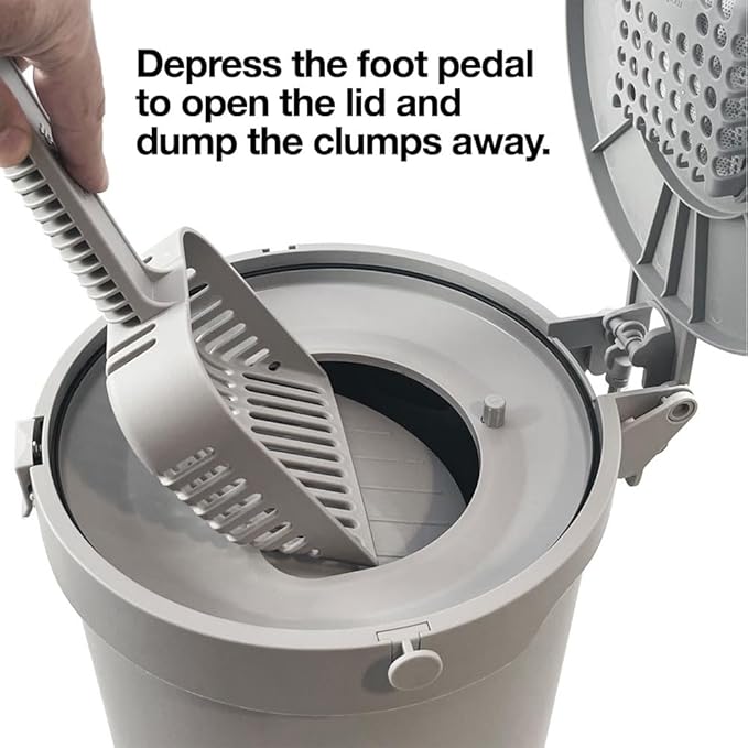 Modkat Premium Litter Keeper - Cat Litter Disposal (Includes Litter Scoop, 2X Bamboo Charcoal Filters, and 10x Recycled Waste Bags (Gray)