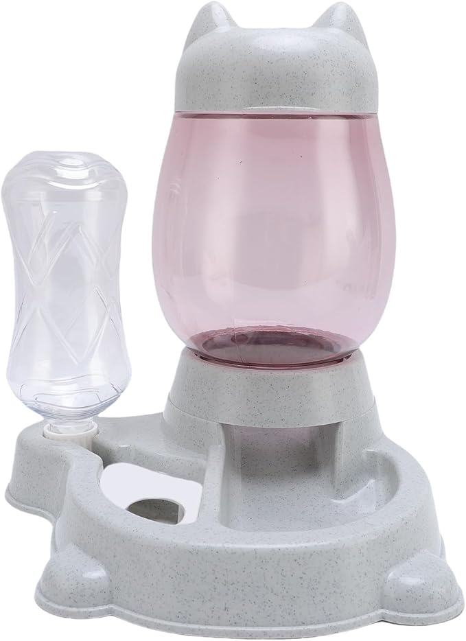 Zunate Automatic Pet Feeder and Water Dispenser Combo, Large Capacity AntiSpill Bowl with OneTouch Press for Cats and Dogs
