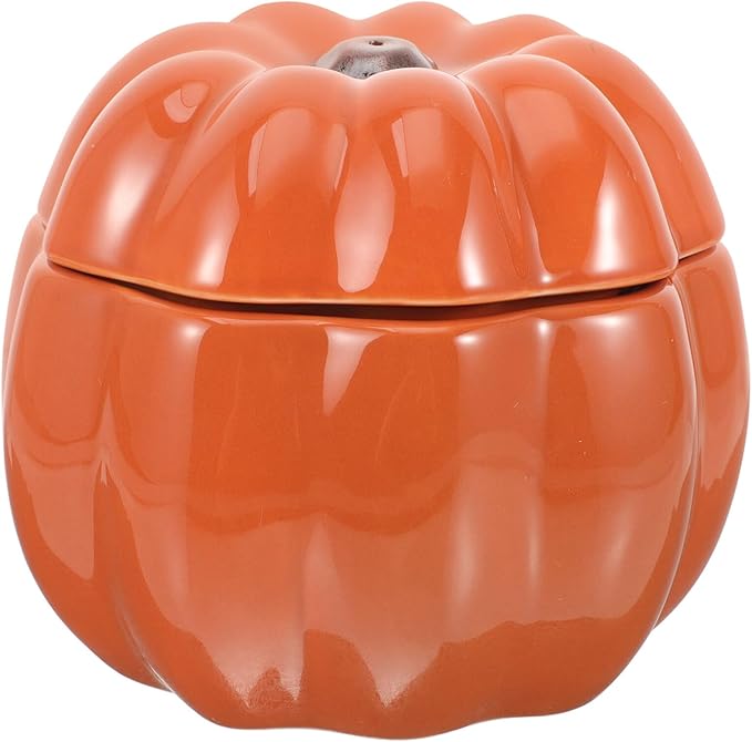 Ceramic Pumpkin Dog Bowl and Cat Feeding Bowl Set for Small Dogs and Cats Orange Color Protective Neck Design Suitable for Indoor Feeding and Watering